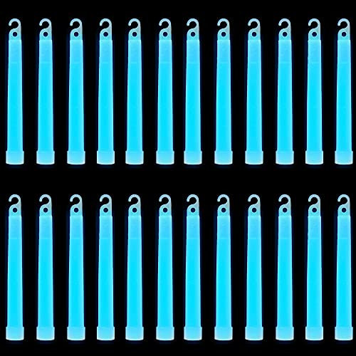 Trimming Shop Schlüsselband für Leuchtstäbe, 15,2 cm, hochwertig, ultrahell, im Dunkeln Leuchtend, Mega-Party, 25 Stück (Aqua), für Silvester, Abschlussfeier, Camping