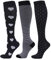 Zingso 3 Paar Kompressionsstrümpfe für Damen und Herren, 20-25 mmHg Bunte Kompressionssocken Stützstrümpfe für Laufen Sport Flug Reise (as3, alpha, s, m, regular, regular, Farbe mischen(3)-2, S-XL)