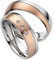Eheringe Partnerringe Verlobungsringe Edelstahl mit Zirkonia + Gravur Antragsringe Trauringe Eheringe silber rosé | 8012