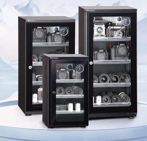 QHYXT Electronic Dry Cabinet 56L Home Dehumidifier for Camera and Lens Moisture-Proof Box Noiseless with Password Lock/White Upgrade Version