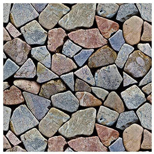 Queenbox 45cmx10m Imitation Pierres Papier Peint Autocollants Muraux Autocollants Faux Pierre Papier Peint décoratif pour Salon, Pierre Pointue