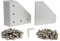 Yeebyee 3030 Eckhalterungsplatte L Form 5 Loch 90 Grad Außenverbindungsplatte mit M6 Schrauben und T-Muttern für 30x30mm Serie Aluminium Extrusion Profil (Silber-3030 L Form)
