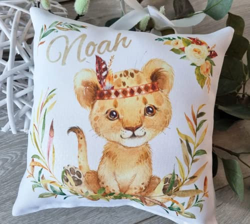 Lolleby´s Kindertraumland Kissen Tiger | MIT Name | Kleiner Sonnenschein | Geschenk zur Geburt | Babyparty | + Grußkarte