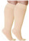 Cheeroyal 2-Pack Plus Size Kompressionsstrümpfe für Männer und Frauen 20-30 mm Hg Extra Size Weites Kalb und knielange Strümpfe für Schlaufenunterstützung (6XL, skin)