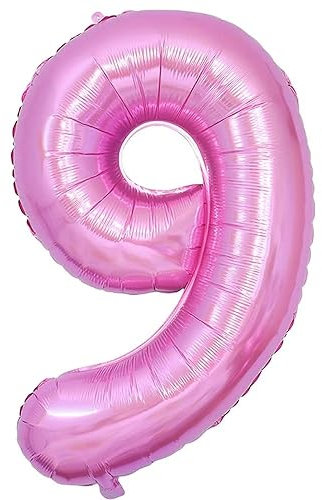 Vthoviwa 40 Zoll/18 Farbens Luftballon Zahlen 9 Rosa, Luftballon 9. Geburtstag Foil Ballon, 0123456789,10-19,20-25,30,40,50,60,70,80,90, Folienballon 9 Party Dekoration Helium Unterstützen