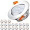 Cecaylie 20x LED Einbaustrahler 230V/3W, Einbau-Spots Schwenkbar, 6500K Kaltweiß Einbauleuchten LED Deckenspot, Deckenstrahler 245LM, Einbauspot Spot für den Wohnbereich & Bad
