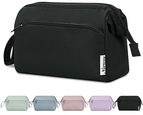 Narwey Grande Trousse de Toilette Voyage Trousse de Maquillage Femme Sac Cosmétique Organisateur Trousse Toilette Homme (Noir)