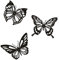 BEEOFICEPENG 3 Stück Schmetterling Metall Wanddeko Schwarz Schmetterling Metall Wandbehang Deko Bauernhof Rustikal Büro Schlafzimmer Deko