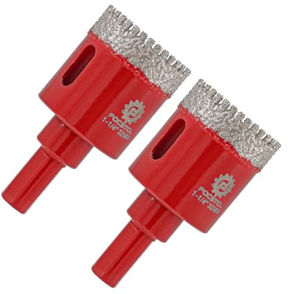Punte per Trapano Diamantate 32mm - FOCSTOL 2 pezzi Sega a Tazza Diamantata con Gambo a Triangolo per Porcellanato Ceramica Marmo Granito