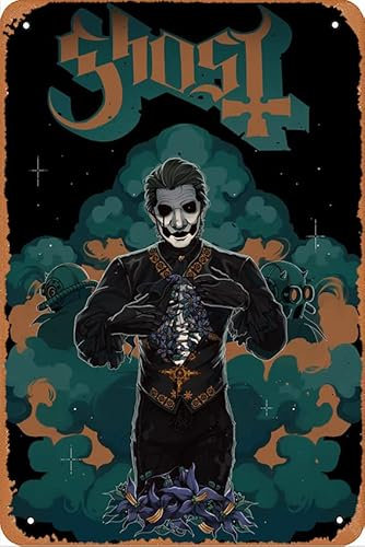 Band Ghost BC Plakette Poster Metall Blechschild 20,3 x 30,5 cm Vintage Retro Wanddekoration
