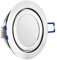 LED Einbaustrahler Feuchtraum IP44 Edelstahl gebürstet | rund Echtglas | Lochmaß Ø 60mm - 75mm | Einbautiefe 55mm | Anschlussfertig mit MR16 12V Fassung Farbe 5W LED warmweiß MR16 12V