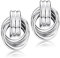 Dochais Knoten Tropfen Ohrringe, 316L Hypoallergene Elegante Goldene Ohrringe Hängend Chunky Drop Statement, Mode Schmuck Geschenk für Damen