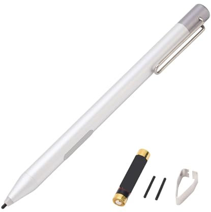 Stylet Actif, Stylet pour écran Tactile à Détection de Pression de Niveau 4096 avec 2 Boutons Personnalisés, pour HP Envy X360 Pavilion X360 Spectre X360 etc., Alliage