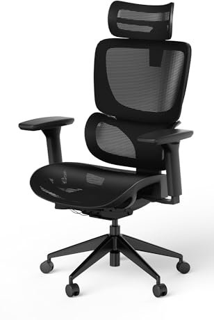 Ergolutions® Bürodrehstuhl Senta FX Mesh - ergonomischer Büro-Gamingstuhl, verstellbare 3D Kopfstütze, Mesh-Gewebe, atmungsaktiv, für große Personen, 7 Jahre Garantie, BIFMA Zertifiziert