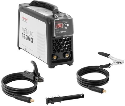 Stamos Germany VENUX 180VO Saldatrice MMA 180 A Ciclo di lavoro 60% IGBT Anti-Stick Hot Start Saldatrice professionale Saldatrice ad elettrodo Saldatura mma Saldatura a elettrodo