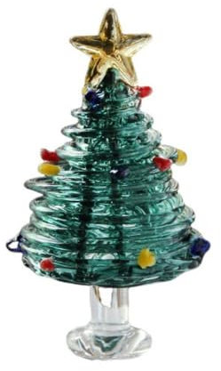 Figura de árbol de Navidad de cristal, adorno de mesa de pisapapeles de cristal, adorno de mesa de cristal cepillado para árbol de Navidad (verde oscuro)