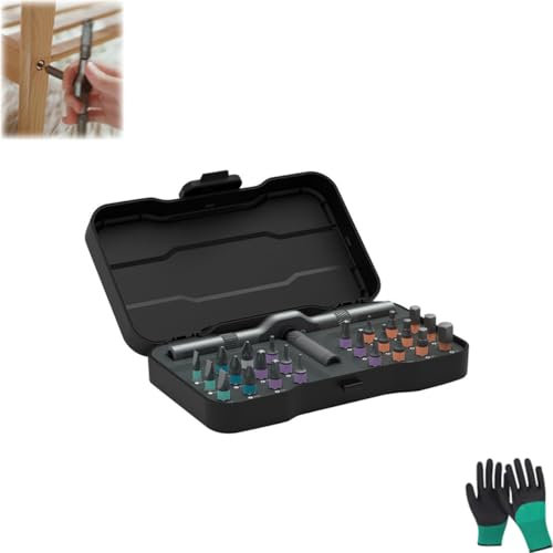 DIY Screwdriver 24 in 1, Ratchet Screwdriver Bit Set, Portable Precision Screwdriver Set, Detachable T Ratchet Handle, for Furniture Bicycle Electronics Maintenance