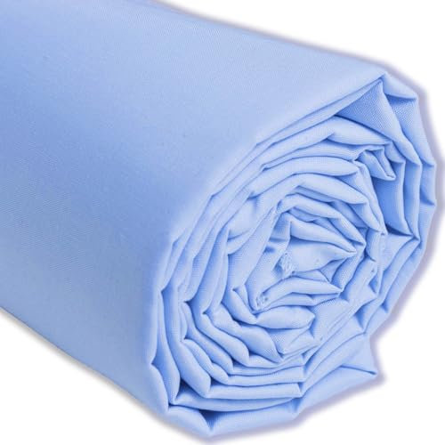 IPEA Baumwollstoff Popeline Hellblau - 200 cm x 150 cm - Made in Italy - Meterware zum Nähen, Bekleidung, Futter, Wohnaccessoires, Patchwork, einfarbiger Stoff zum Nähen