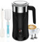 Ovetedot Montalatte elettrico 4 in 1 per schiuma di latte calda e fredda, 300 ml, nero