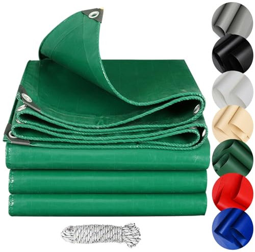Wasserdichtes Plane mit Ösen 1.2 x 1.6 m Uv-Beständig Wetterfest Reißfest Abdeckung wasserdichte Und Verstärkte Schutzplane für LKW, Pool, Holz Gartenmöbel, Grün