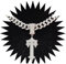 BISONBLUE Halsketten Anhänger Herren Schmuck Damen Kette Männer Frauen Männer Frauen Hip Hop Brief Iced Out Kreuz Halsketten mit 13mm Hiphop Anhänger Halskette Mode Charme Silberfarbe