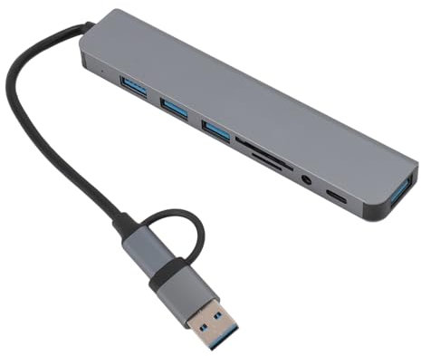 Multi functional 8 in 1 USB Type C Hub with Docking Station and Card Reader for Smartphones and Tablets