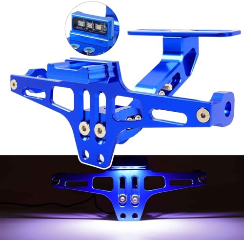 DREAMIZER Motorrad Kennzeichenhalter Kotflügel Entferner Kit, Verstellbarer Kennzeichenhalterung mit Kennzeichenbeleuchtung, Universal Kompatibel für MT01 MT07 MT09 Z900 SV650