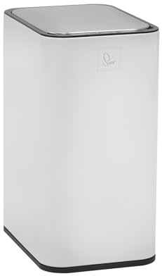 SVITA SE13L Sensormülleimer Abfalleimer Kücheneimer Automatik Mülleimer rechteckig mit Bewegungssensor Stahl 13l freistehend automatisch Weiß
