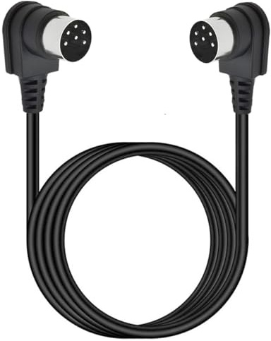 HTGuoji 6 Pin MIDI Kabel, 6 Pin Din männlich zu männlich rechten Winkel 90 Grad Lautsprecher Audio Adapter Verlängerungskabel für Synthesizer Verstärker Mixer MIDI Tastatur Ausrüstung (1.5 meter)