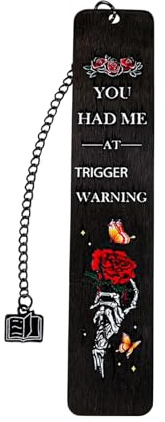 Skull Hand Rose Pattern Novel Bookmark - Stainless Steel Page Holder and Marker | Dark Romance Reading Accessory for Books, Journals, Textbooks, Gift for Men Women Boyfriends Girlfriends