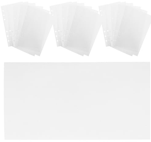 HEALSOPTHY A6 Nachfüllpackung für Sticker Ordner – 40 Blatt Doppelseitiges Einlegepapier – 6-ring Scrapbooking Zubehör Leere Nachfüllseiten für Sticker Sammelalben und Selbstgemacht