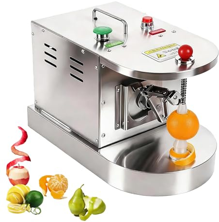 Commercial Fruit Orange Peeling Machine, Automatic Lemon Orange Peeler, 500pcs/h, 304 Stainless Steel, Adjustable Thickness, Automatic Stop, Electric Skin Remover Tool for Peaches Kiwis