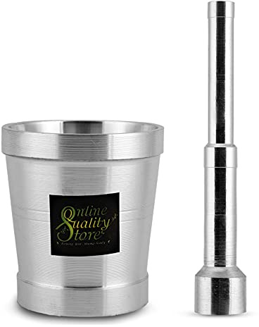 Online Quality Store Kitchen Khalbatta Okhli Masher Mortar and Pestle Set Aluminium Khal BattaImam dasta OkhliMusalKhallad