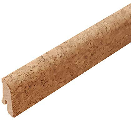 Liège plinthes en bois véritable avec placage en liège – Hauteur : 40 mm – Profondeur : 20 mm – longueur : 2500 mm – Vous achetez 1 pièce