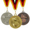 pokalspezialist 3 x 10 Stück 7 cm extra große Medaille Fußball je 10 x Gold, Silber, Bronze inklusive Band