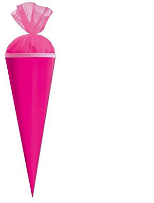 Roth Schultüte Zuckertüte Rohling pink Tüll pink basteln rund 35cm
