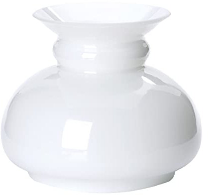 Vesta Schirm für Lampen (Ø 256 mm, unten 233 mm), Höhe 168 mm, Ersatz Lampenschirm aus Glas, Glasschirm für Petroleumleuchten, Laternen, Leuchten, Opalglas, Weiß