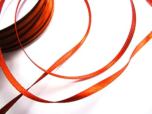 CaPiSo 100m Satinband 3mm Schleifenband Geschenkband Dekoband Satin Hochzeit Weihnachten Weihnachtsband (Kupfer)