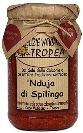 Nduja di Spilinga 280g | Würzige Streichsalami aus Italien | Handgemachte Kalabrische Delikatesse – Gourmet Feinkost | Authentisch Hergestellt in Italien von Delizie Vaticane di Tropea