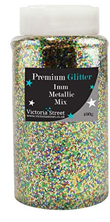1mm Cut XL Chunky Glitter Shakers or Bags - School Crafts Premium Grade 0.040[Multi,100g Zip Bag]