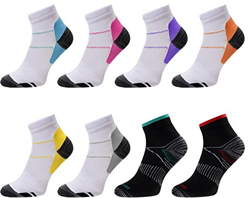 Meowoo Running Kompressionssocken, Wandersocken Laufsocken Compression Socks Trekkingsocken für Herren Damen, Geeignet für Fußgröße 34-46