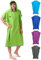 Fit-Flip Strandponcho für Surfer - Poncho Handtuch schnelltrocknend aus Mikrofaser - Umkleidehilfe Strand - Surfponchos Ultraleicht - Badeponcho für Erwachsene (Größe L, Grün/Dunkelblau)