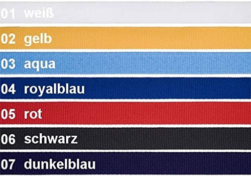 Jajasio 10 Meter Schlüsselband in 8 Farben zur Auswahl Nylonband Meterware 1-weiß