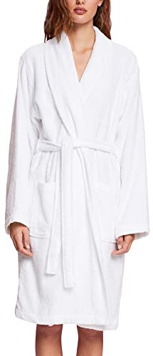 ESPRIT Unisex-Bademantel aus 100% Baumwolle, White, XL