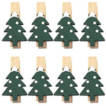Supvox 25 Stücke Mini Holzklammern Handschuh Elch Weihnachtsbaum Form Holz Wäscheklammern Dekoklammern Weihnachten Deko Klammern Foto Clips für Fotowand Basteln Snacks Tüten