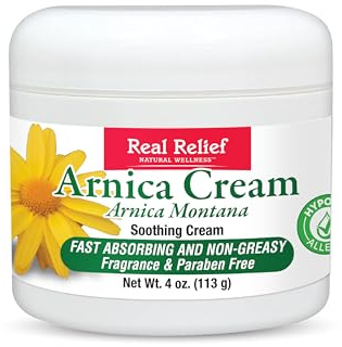Real Relief Crème à l'arnica 118 ml (lot de 1), naturelle, apaisante, non grasse et non parfumée