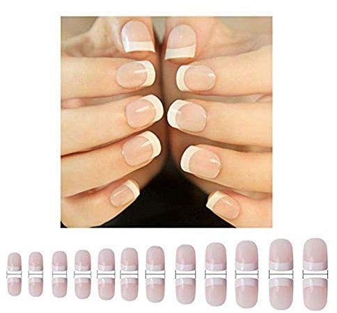 240 Pieces French False Nails Tips Short 12 Sizes Natural Oval Acrylic Fake Nails