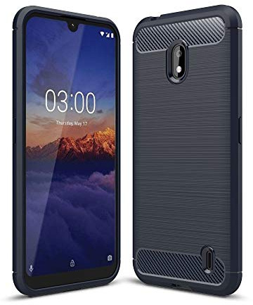 König Design Handyhülle Kompatibel mit Nokia 2.2 Cover TPU Case Silikon Schutz-Hülle Handy Bumper Carbon Optik Schwarz - Air Cushion Technology
