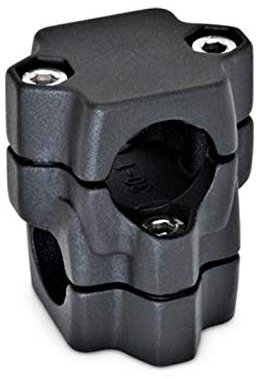 Connettore a morsetto a croce in alluminio, foro 25 mm, foro 25 mm, colore nero