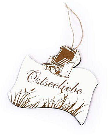 Maritimes Schild OSTSEE LIEBE - Strandkorb Schilf Deko - 20 x 20 cm